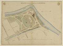 216215 Plattegrond van het bastion Zonnenburg met aangrenzende straten te Utrecht; met weergave van de bebouwing, ...